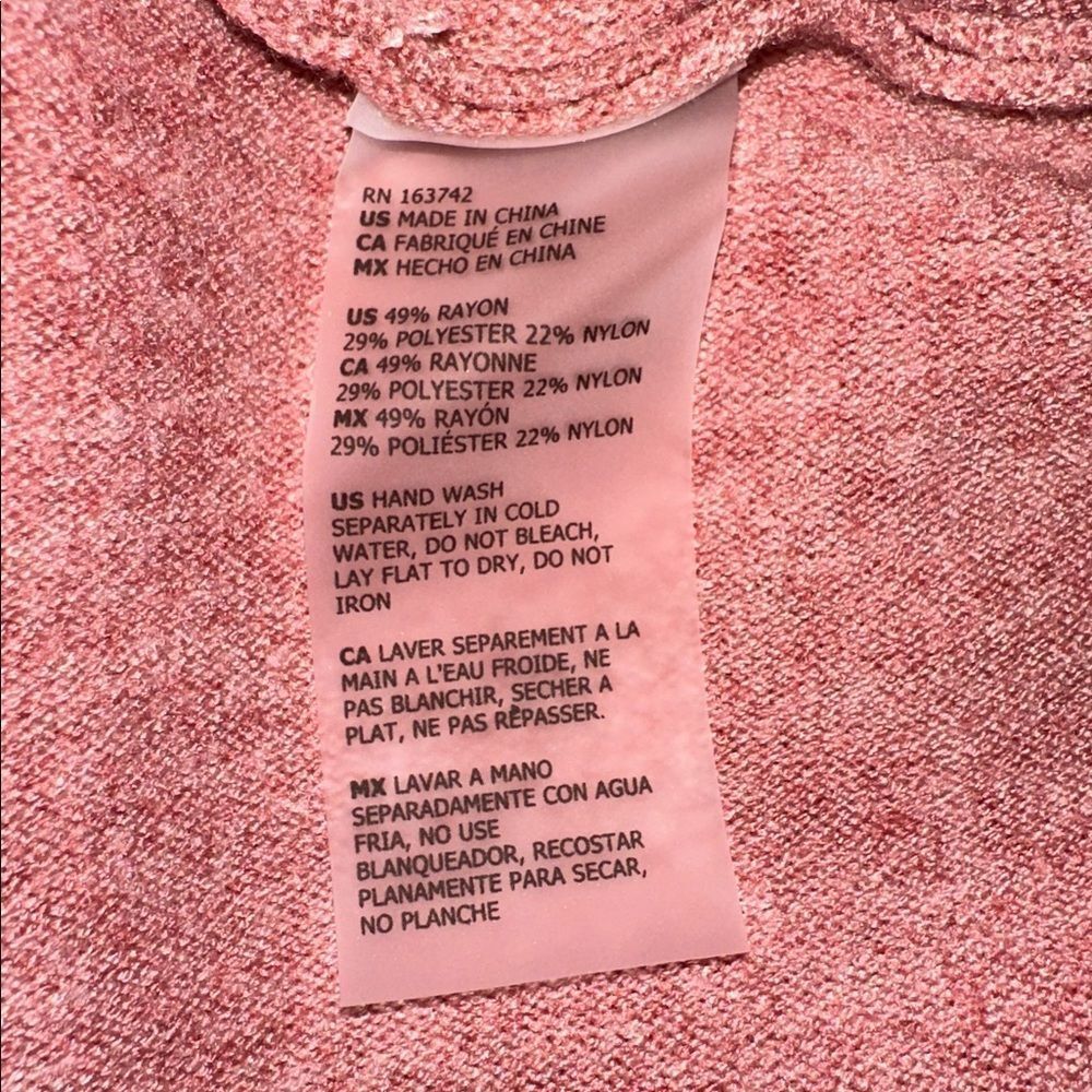Vila Milano 1X Heather Pink Rose Bouquet V-Neck Dolman Sleeve Fine Knit Sweater - Picture 10 of 11